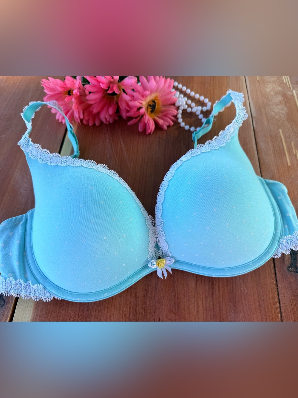 Victoria's Secret Padded Light Blue Demi Bra 38C
